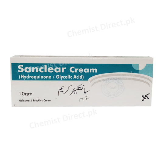 Sanclear Cream 10gm Hydrozuine, Glycolic Acid Sante Pharma Melasma & Freckles Cream