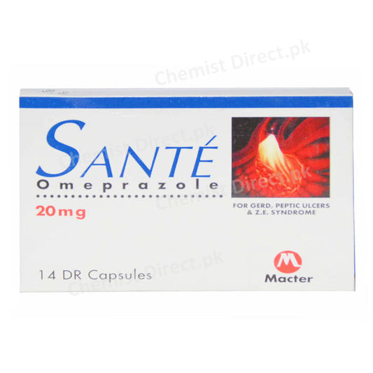 Sante 20mg Capsule Omeprazole Anti-Ulcerant Macter International