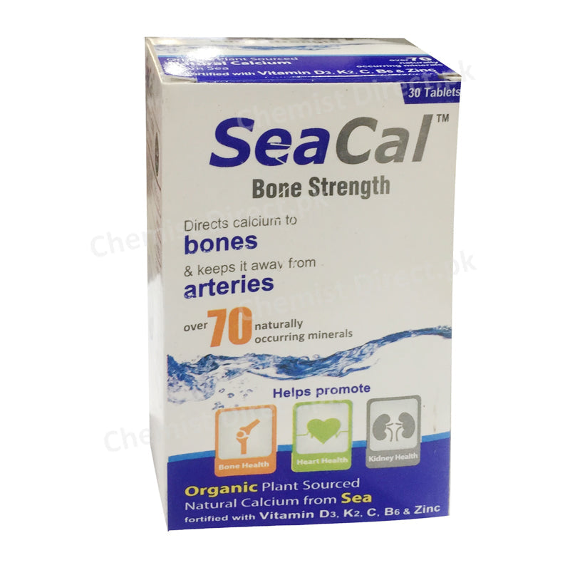 Seacal Tablet Wilson's Healthcare Calcium Supplement Natural Calcium with Vitamin D3, K2, C, B6 & Zinc