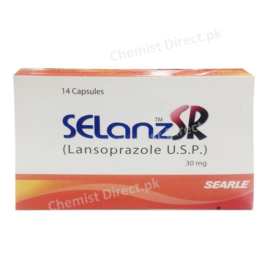 Selanz SR 30mg Capsule Lansoprazole U.S.P Anti-Ulcerant Searle Pakistan