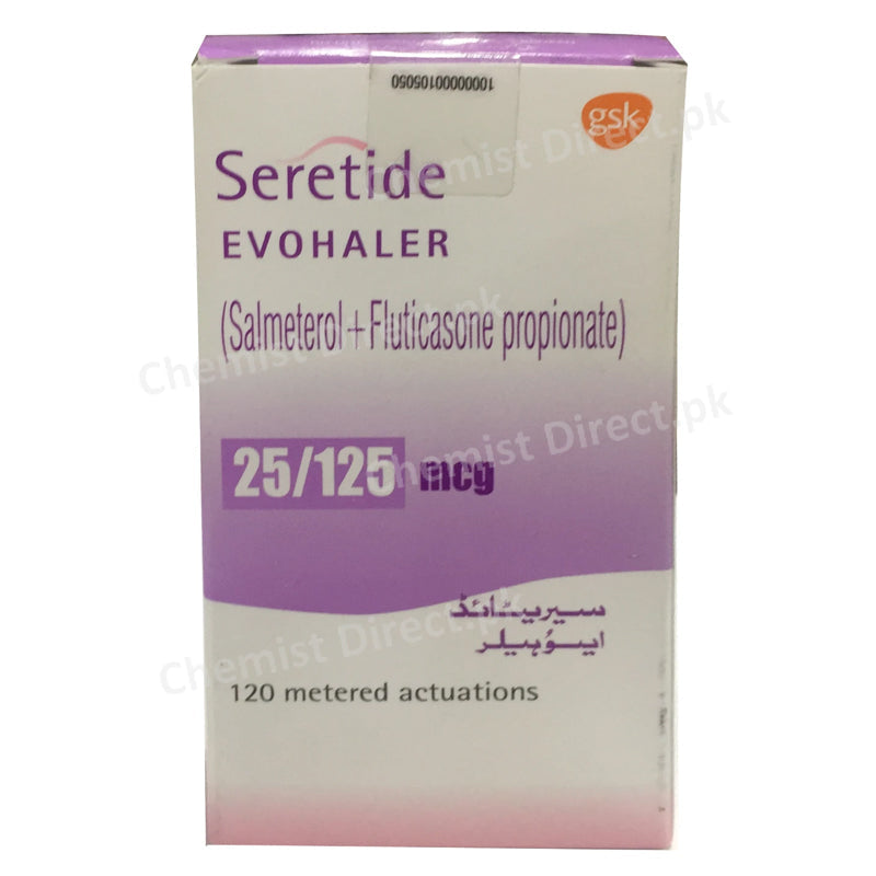 Seretide 25 125mc  Inhaler Glaxosmithkline Pakistan Limited B2 Stimulant_ Corticosteroid Salmeterol 25mcg_ Fluticasone125mcg