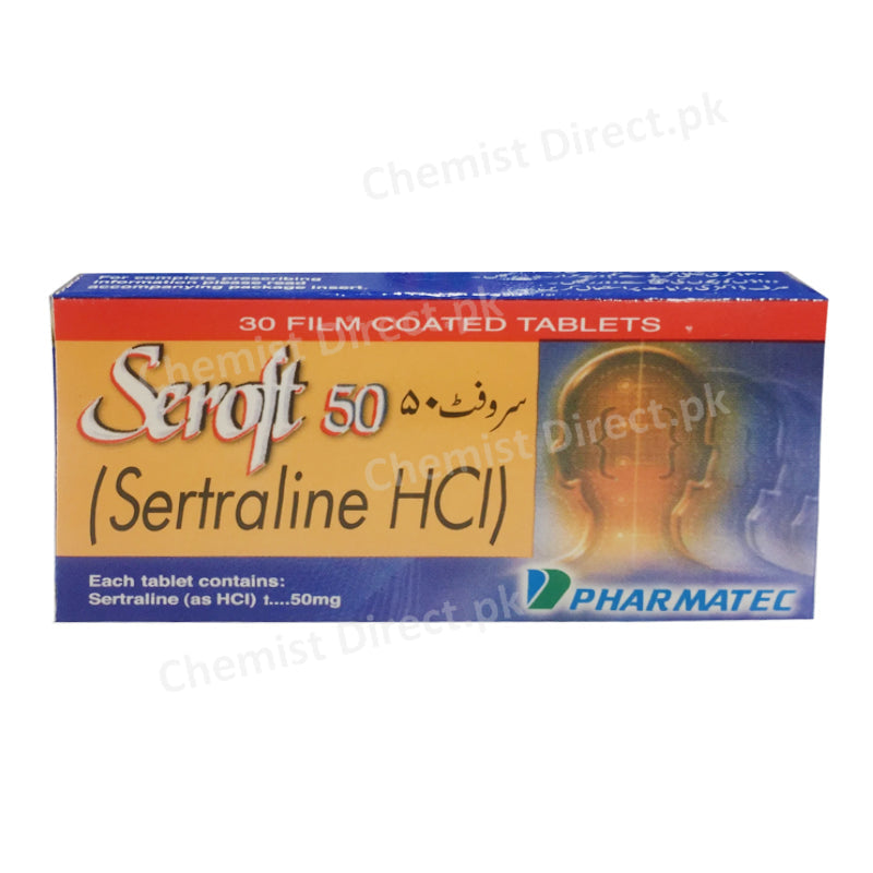 Seroft 50mg Tablet Pharmatec Sertraline HCl Pharmatec Anti-Depressant