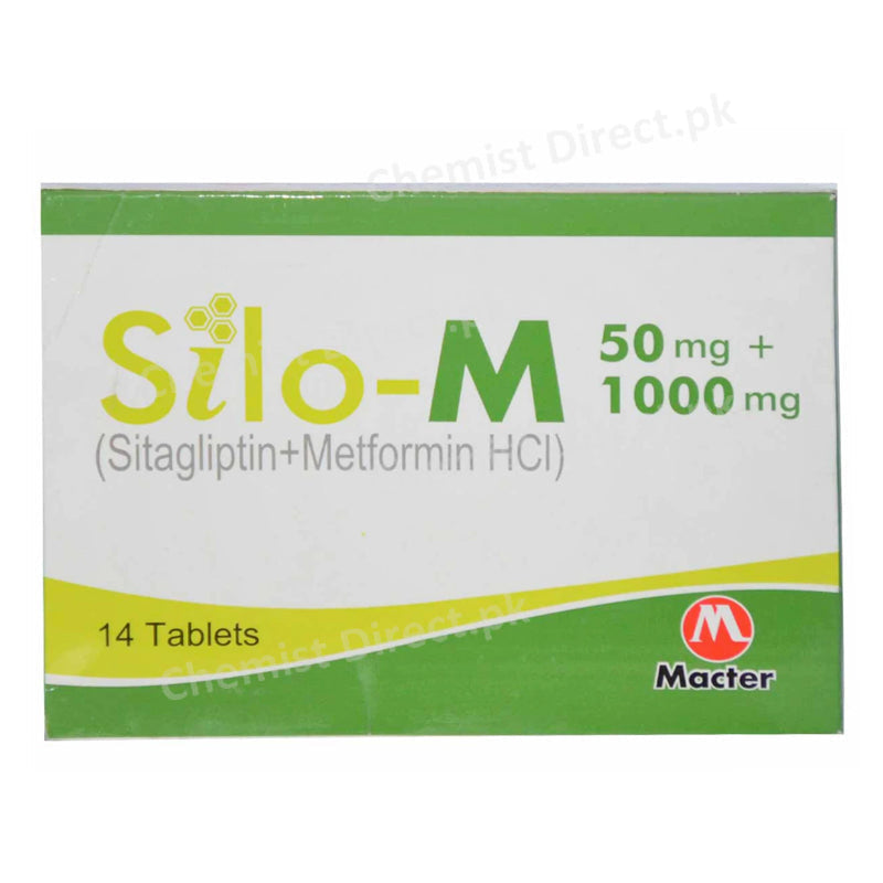 Silo-M 50mg+1000mg Tablet Sitagliptin + Metformine HCl Oral Hypoglycemic macter International