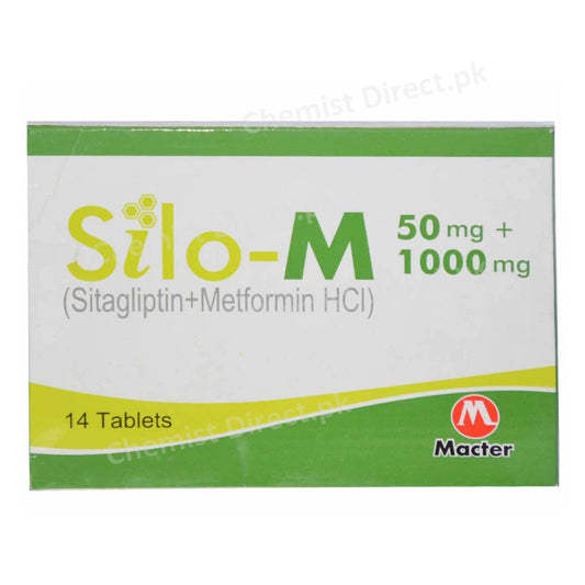 Silo-M 50mg+1000mg Tablet Sitagliptin + Metformine HCl Oral Hypoglycemic macter International