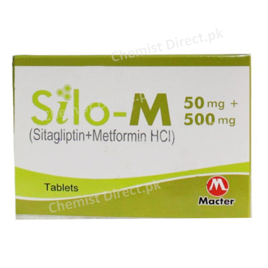 Silo-M 50mg+500mg Tablet Sitagliptin + Metformine HCl Oral Hypoglycemic macter International