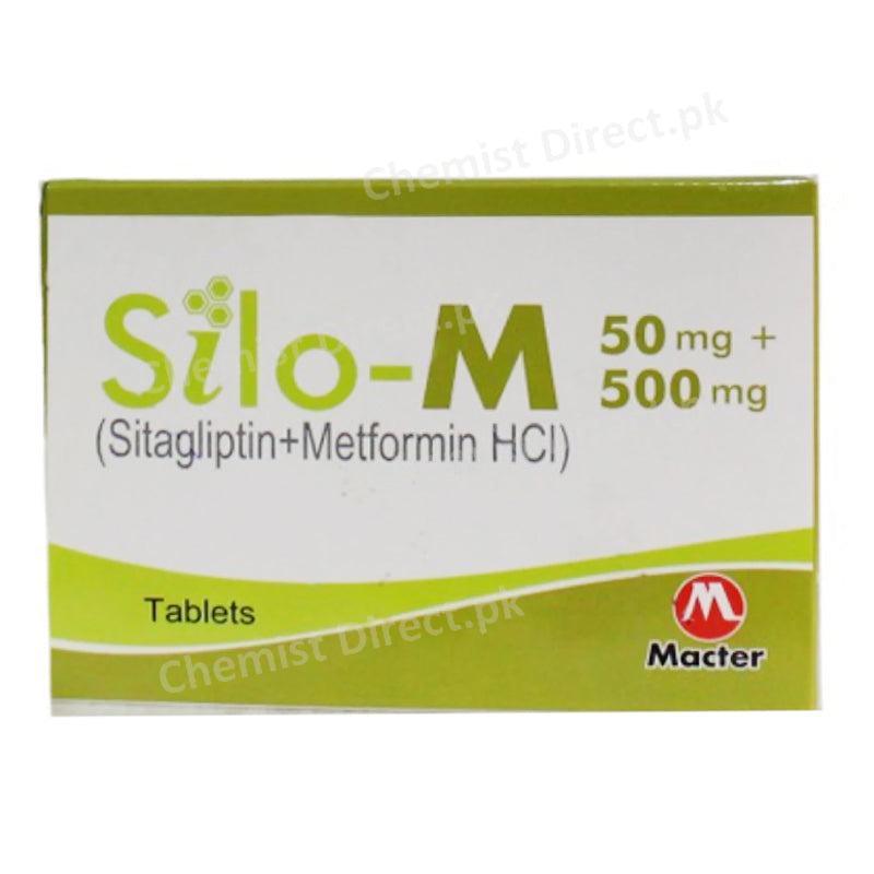 Silo-M 50mg+500mg Tablet Sitagliptin + Metformine HCl Oral Hypoglycemic macter International