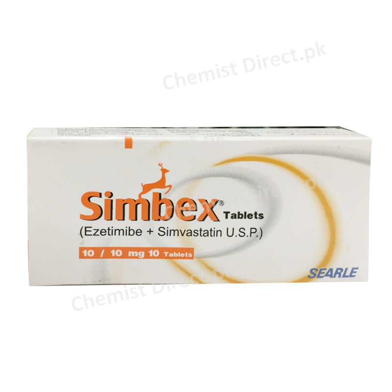 Simbex 10/10mg Tablet Ezetimibe  + Simvastatin U.S.P Statins Searle Pakistan