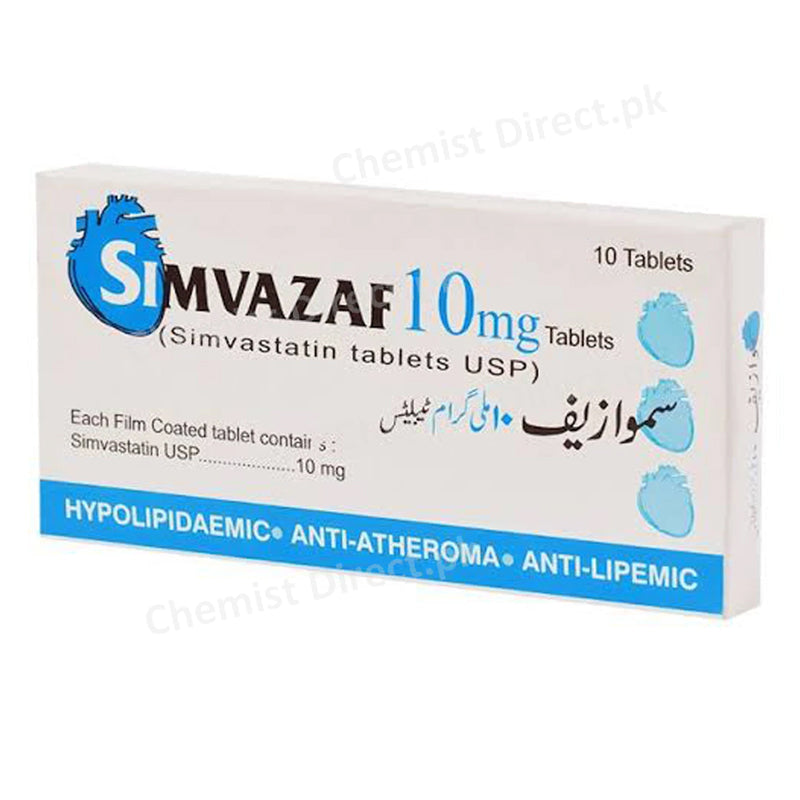 Simvazaf 10mg Tablet Zafa Pharma Statins Simvastatin