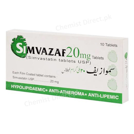 Simvazaf 20mg Tablet Zafa Pharma Statins Simvastatin