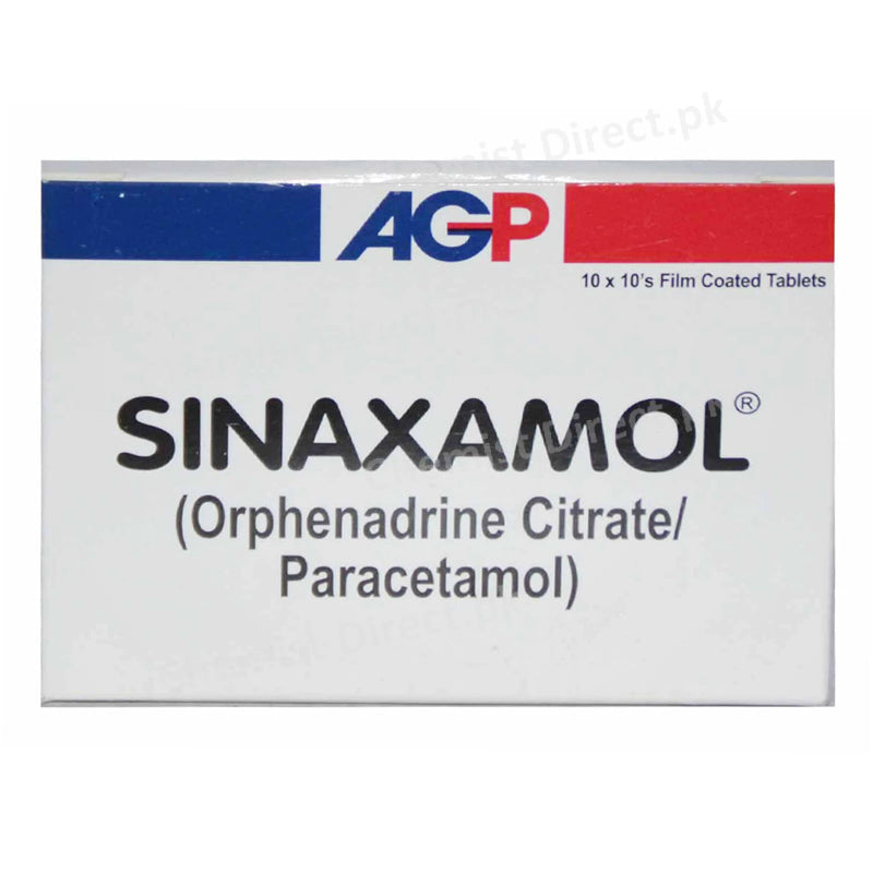 Sinaxamol Tablet AGPPvt_ Ltd Muscle Relaxants Orphenadrine Citrate 35mg_ Paracetamol 450mg