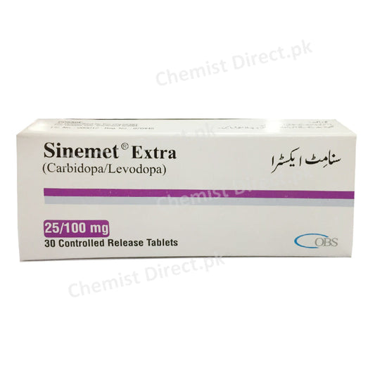 Sinemet Extra 25 100mg OBS Pharma Anti Parkinsonism Carbidopa 25mg_ Levodopa 250mg