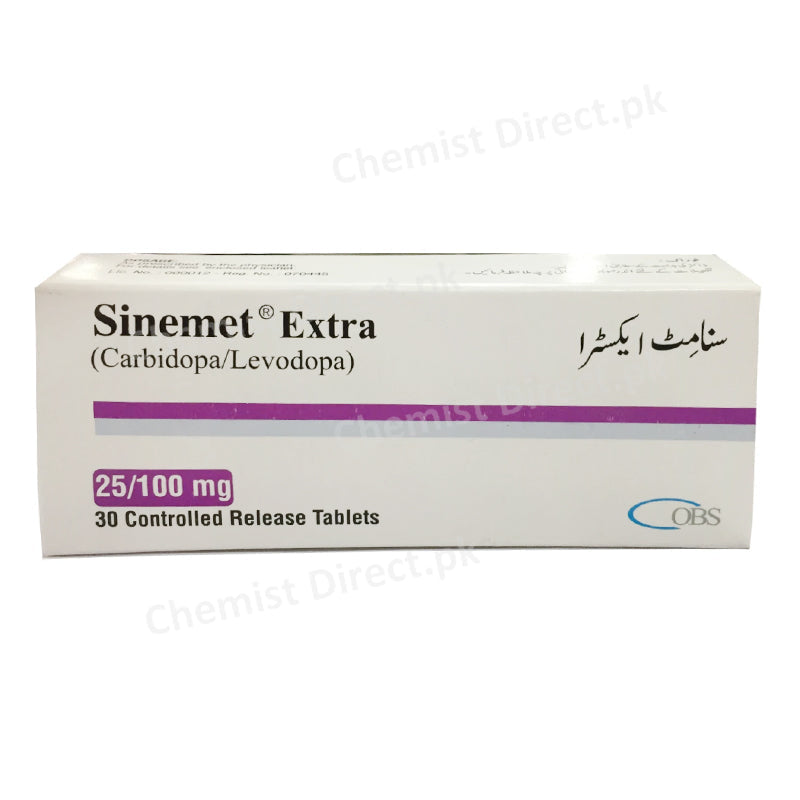 Sinemet Extra 25 100mg OBS Pharma Anti Parkinsonism Carbidopa 25mg_ Levodopa 250mg