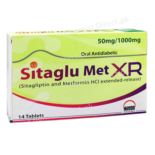Sitaglu met xr 50 500mg Tablet Hilton Pharma Pvt Ltd Oral Hypoglycemic Sitagliptin 50mg Metformin HCI 500mg