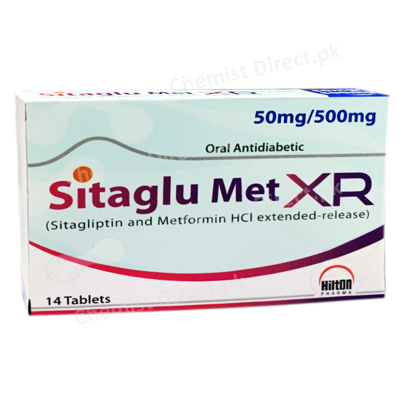 Sitaglu met xr 50 500mg Tablet Hilton Pharma Pvt Ltd Oral Hypoglycemic Sitagliptin 50mg Metformin HCI 500mg