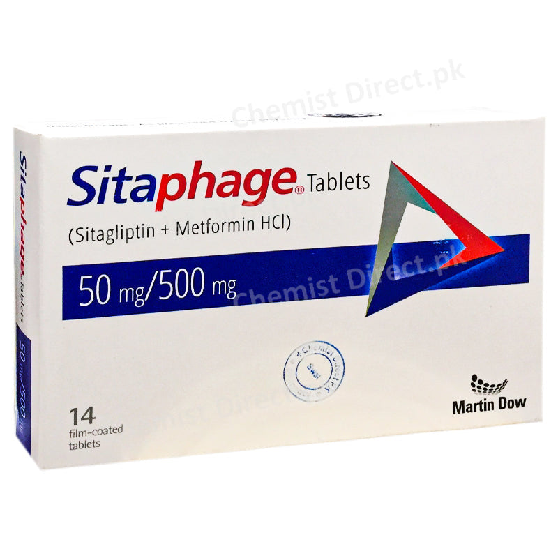 Sitaphage 50mg 500mg Tablet Sigagliptin Metformin HCL Martin Dow Pharma