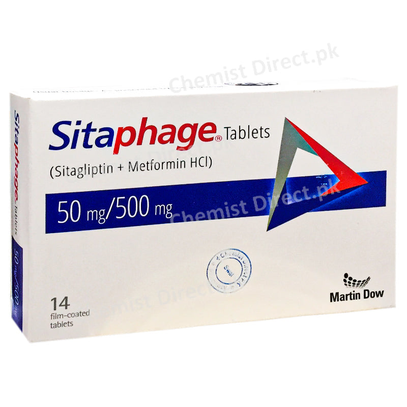 Sitaphage 50mg 500mg Tablet Sigagliptin Metformin HCL Martin Dow Pharma