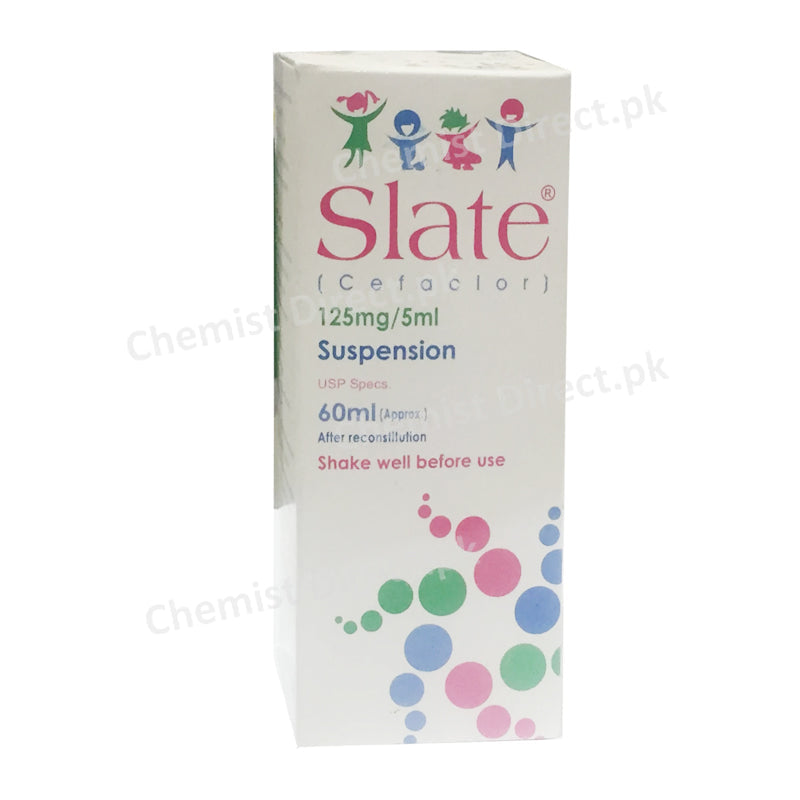 Slate 125/5ml Suspension Cefaclor Monohydrate Antibiotic Sami Pharmaceuticals