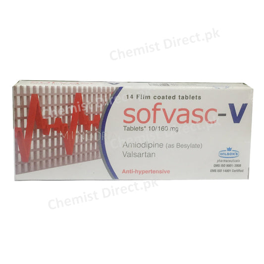 Sofvasc V 10 160mg Tablet Wilsons Pharmaceuticals Anti Hypertensive Amlodipine Besylate 5mg_ Valsartan 80mg