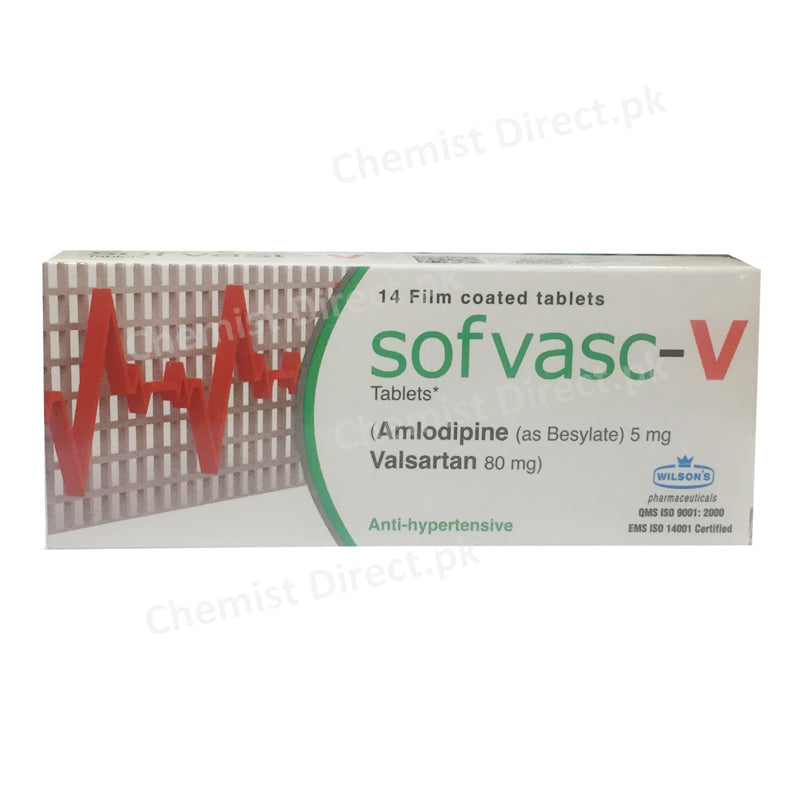 Sofvasc V 5 80mg Tablet  Wilsons Pharmaceutical  Anti Hypertensive Amlodipine Besylate 5mg_ Valsartan 80mg