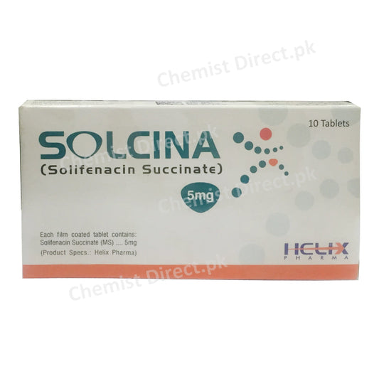 Solcina 5mg Tablet Helix Pharma Urinary Incontinence Products Solifenacin Succinate