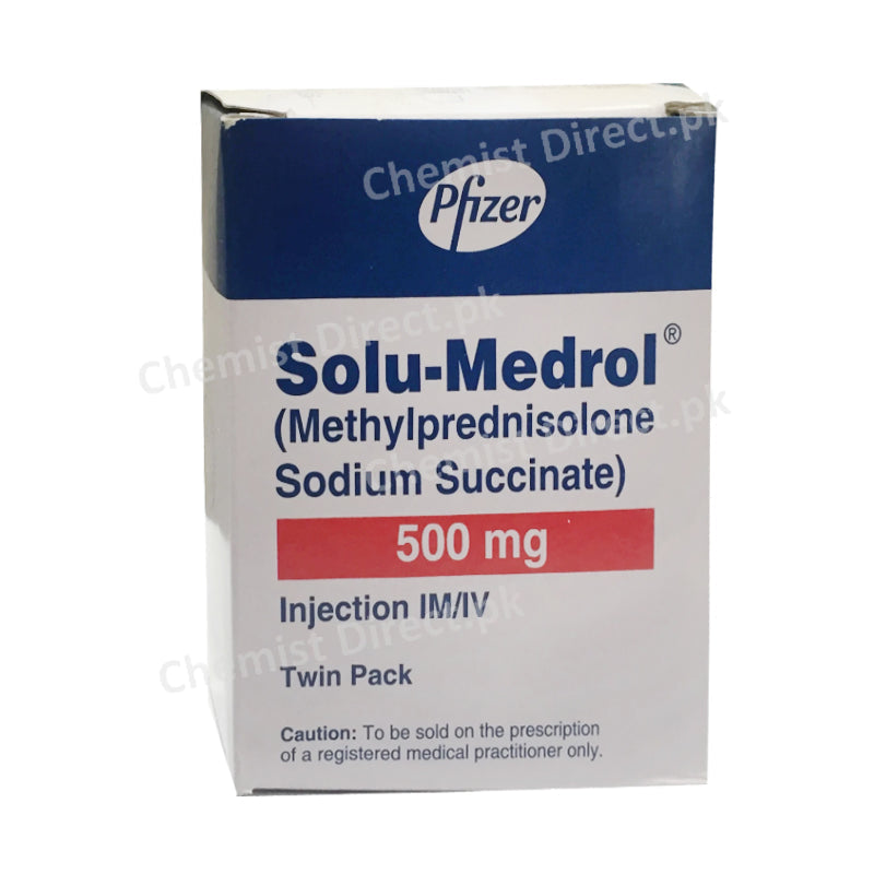 Solu-Medrol 500mg Im/Iv Injection Methylprednisolone sodium succinate Corticosteroids Pfizer pakistan