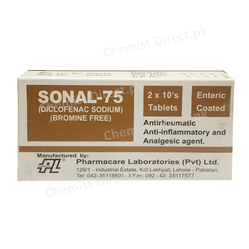 Sonal-75mg Tablet Diclofenac Sodium Nsaid Edmond Pharma Pharmacare laboratories