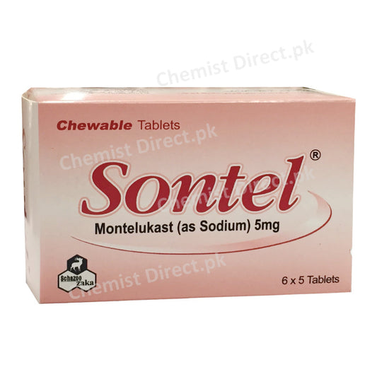 Sontel 5mg Chewable Tablet Montelukast Anti-Leukotriene Scazoo Zaka