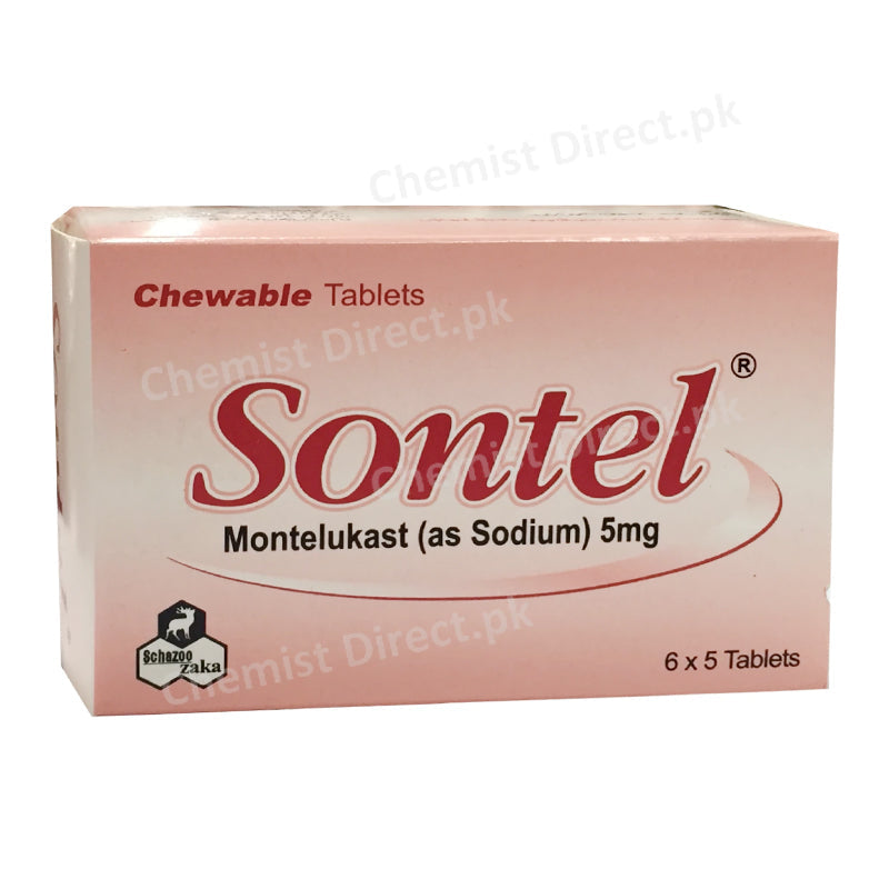 Sontel 5mg Chewable Tablet Montelukast Anti-Leukotriene Scazoo Zaka