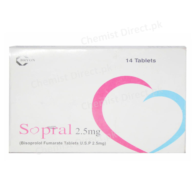 Sopral 2.5mg Tablet Bisoprolol Fumarate Bryon Pharmaceuticals Anti-Hypertensive