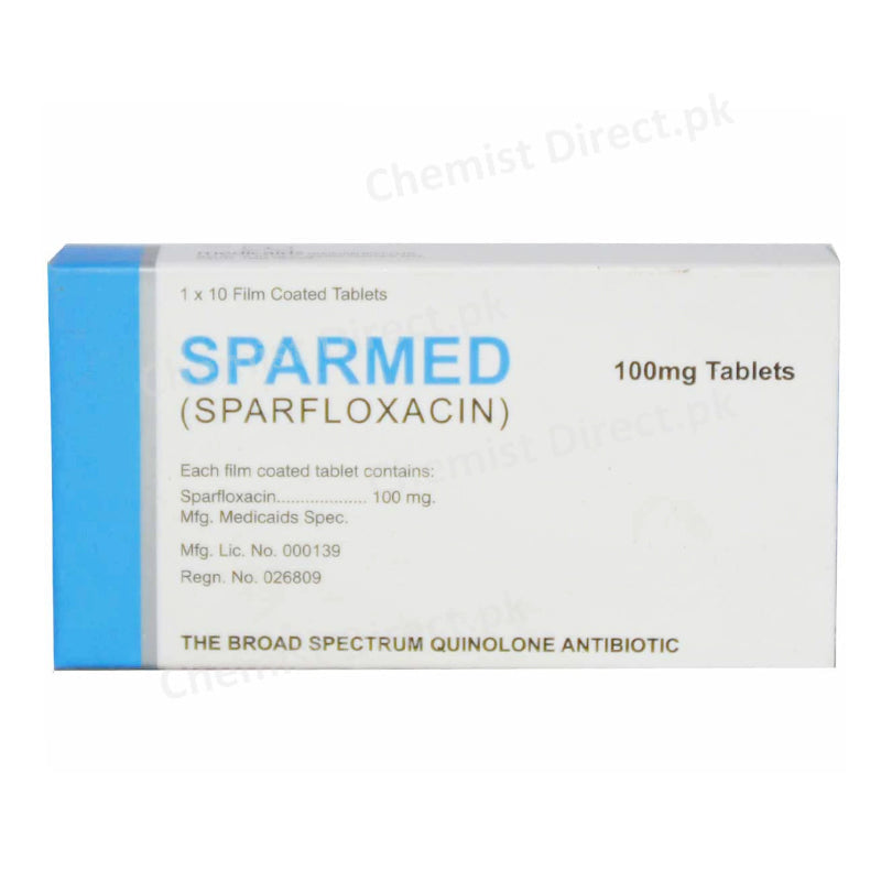 Sparmed 100mg Tablet Sparfloxacin Medicaids Pharma Antibiotics