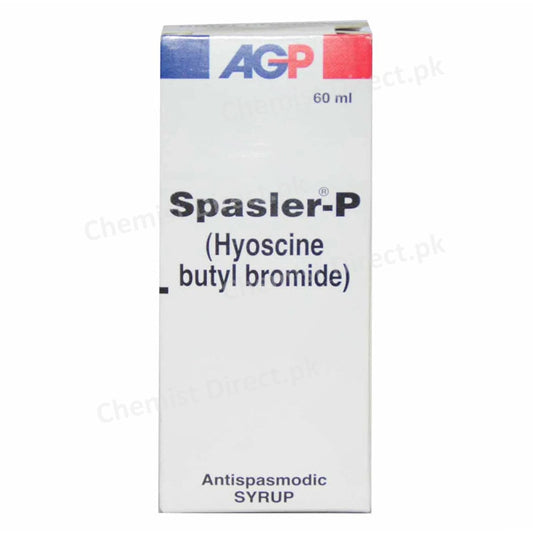 Spasler P 60ml Syrup AGP Pvt_ Ltd Anti spasmodic and Anti cholinergic Hyoscine Butyl Bromide