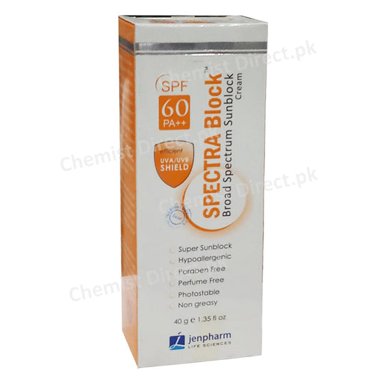 Spectra block SPF  60 40gm Cream JenPharm Life Sciences Sun Block