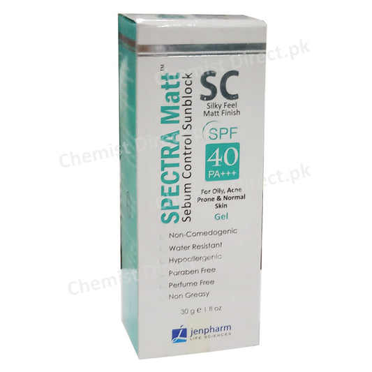 Spectra Matt SC SPF 40  Gel 30g JenPharm Life Sciences Sun Block