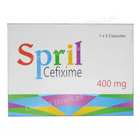 Spril 400mg Capsule Mass Pharma Cephalosporin Antibiotic Cefixime 