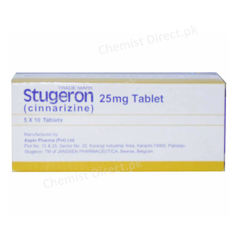 Stugeron 25mg Tablet Cinnarizine Aspin Pharma