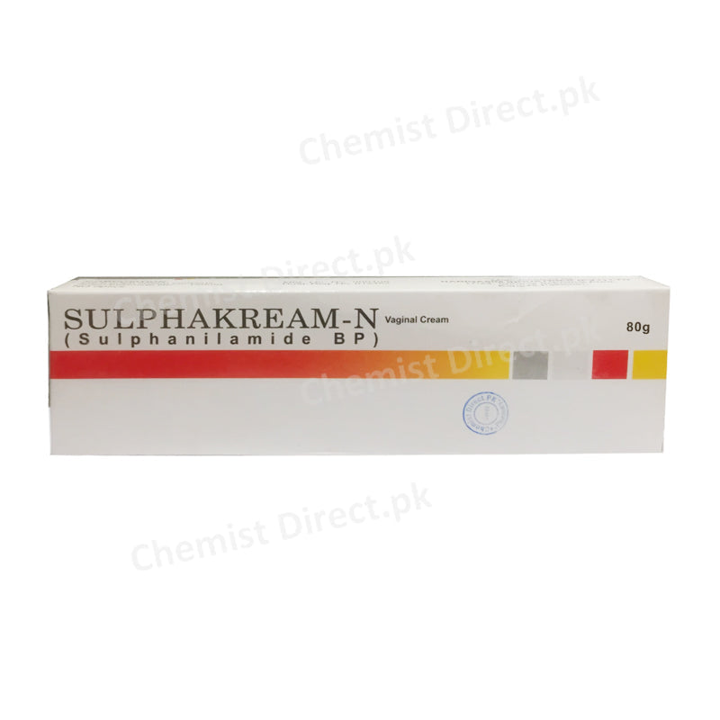 Sulphakream-N 80g Vaginal Cream Sulphanilamide BP Gynaecological Anti-Fungal Nabiqasim Industries