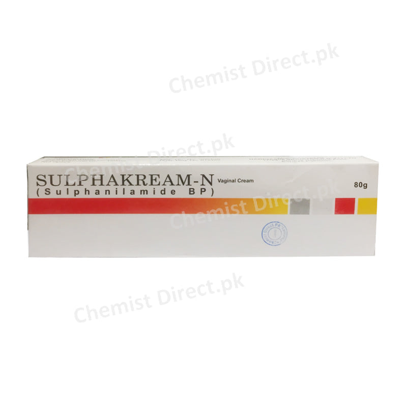 Sulphakream-N 80g Vaginal Cream Sulphanilamide BP Gynaecological Anti-Fungal Nabiqasim Industries