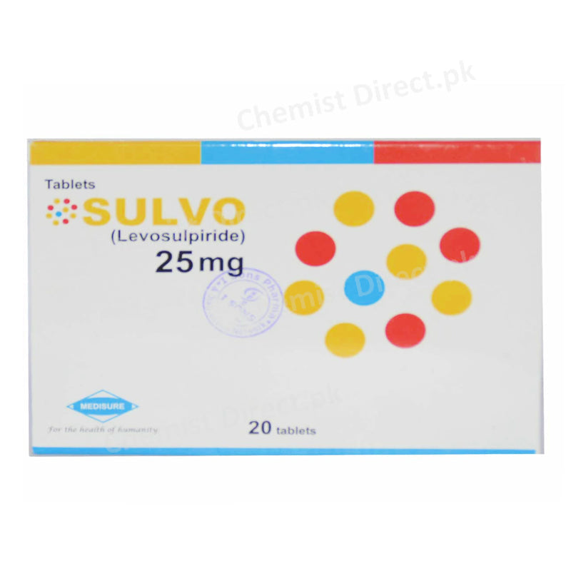 Sulvo 25mg Tablet Levosulpiride Gastroprokinetic/Psychosis Medisure Pharma