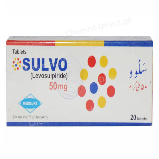 Sulvo 50mg Tablet Levosulpiride Gastroprokinetic/Psychosis Medisure Pharma