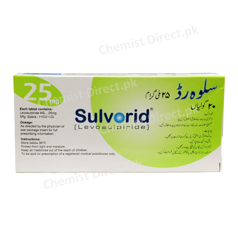 Sulvorid 25mg Tablet Levosulpiride Gastroprokinetic/Psychosis High-Q Pharma