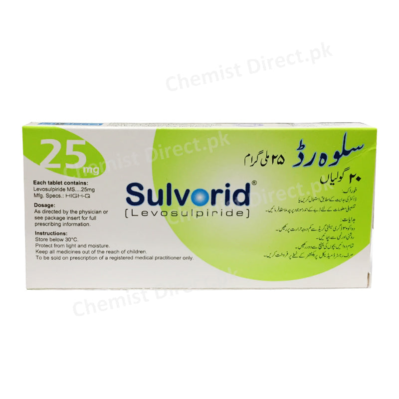 Sulvorid 25mg Tablet Levosulpiride Gastroprokinetic/Psychosis High-Q Pharma