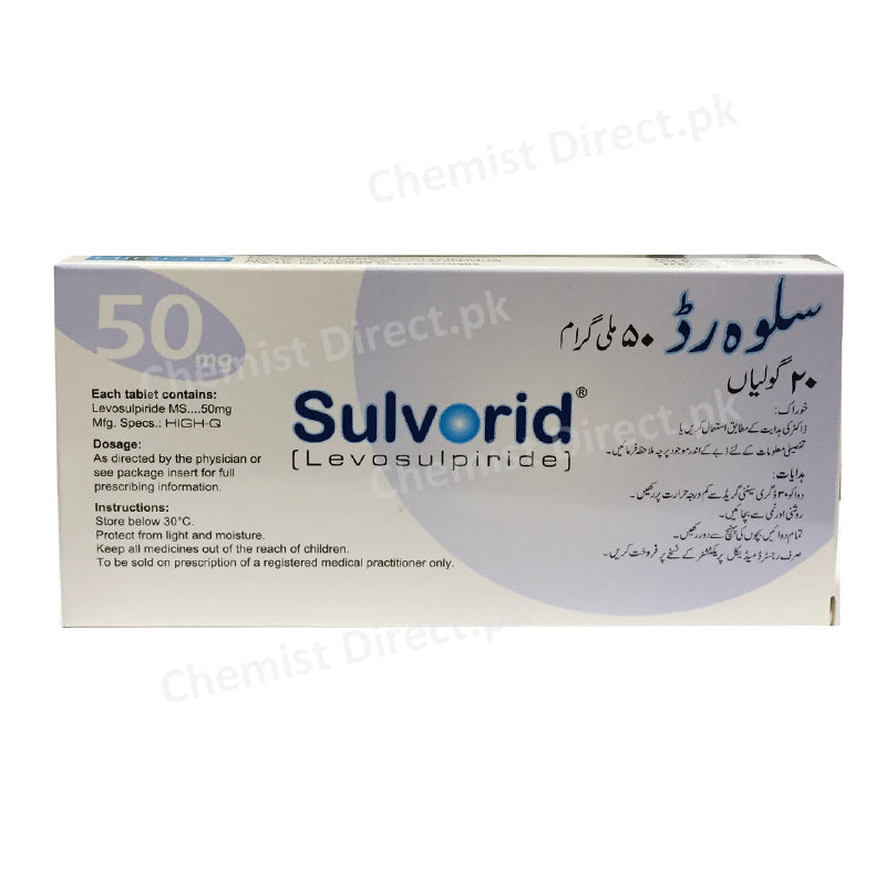 Sulvorid 50mg Tablet Levosulpiride Gastroprokinetic/Psychosis High-Q Pharma