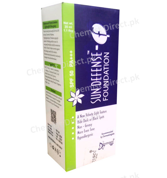 Sun Defense Foundation Spf 50 Pa + + + Sunblock