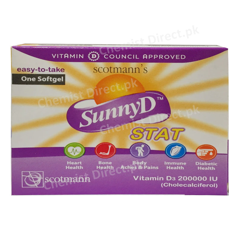 Sunny D Stat  Capsule Scotmann Pharmaceuticals Vitamin D Analogue Vitamin D3 Cholecalciferol