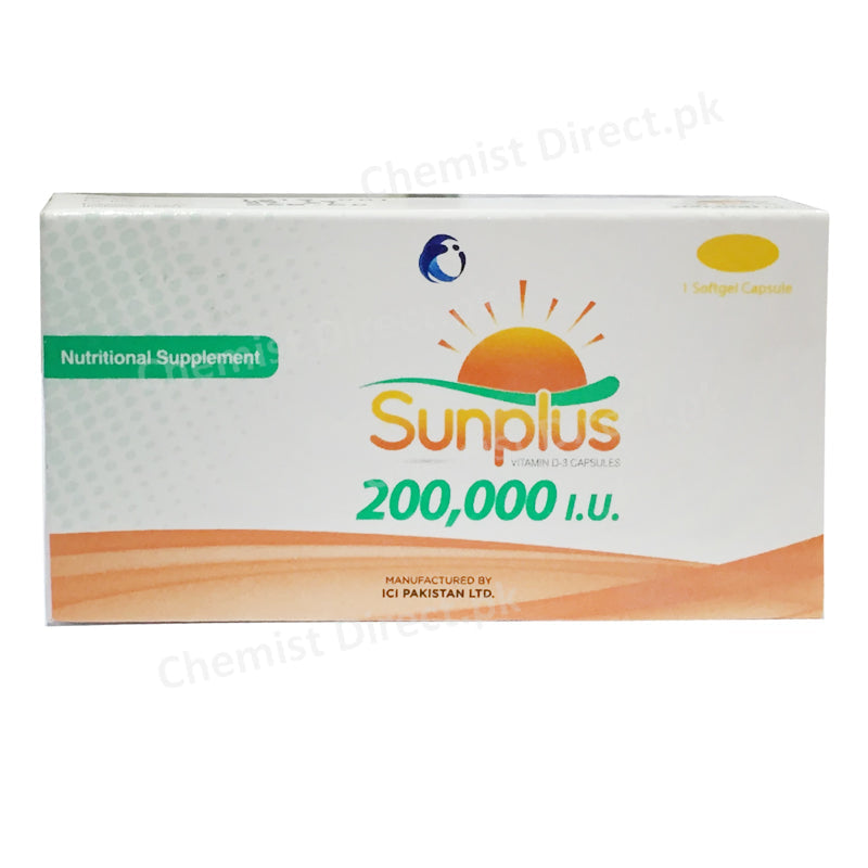 Sunplus 200 000 I U ICI Pakistan Nutraceuticals Vitamin D Analogue Vitamin D3