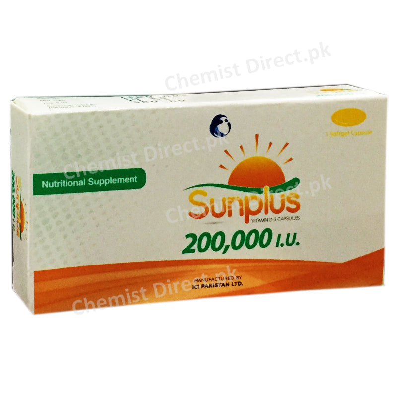 Sunplus 200 000 I U ICI Pakistan Nutraceuticals Vitamin D Analogue Vitamin D3