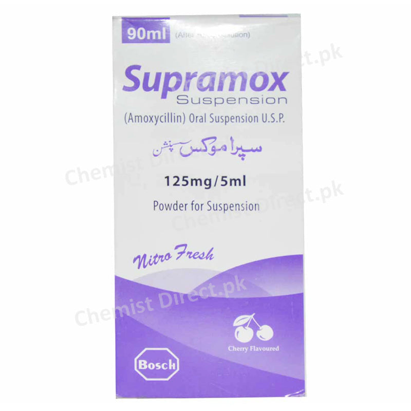 Supramox 125mg 5ml Syrup 90ml Bosch Pharmaceuticals Pvt_ Ltd Aminopenicillin Amoxycillin