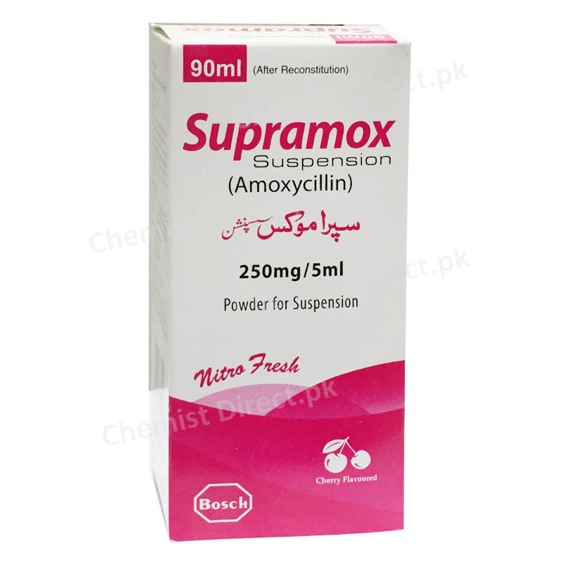 Supramox 250mg 5ml Syrup Bosch Pharmaceuticals Pvt_ Ltd Aminopenicillin Amoxycillin