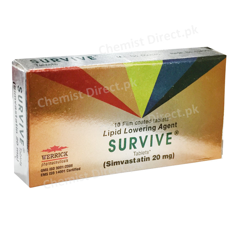 Survive 20mg Tablet Werrick Pharmaceuticals Statins Simvastatin