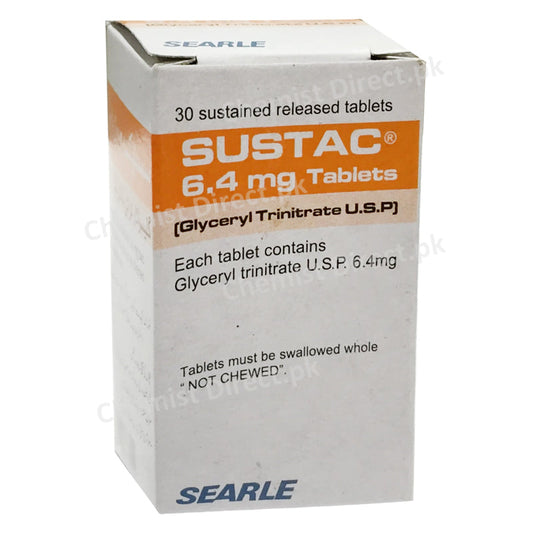 Sustac 6.4mg Tablet Searle Pakistan Nitrates Glyceryl Trinitrate